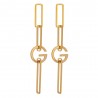 Stylish irregular geometric long earrings - with G letter - goldEarrings