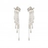 Classic long crystal earrings with stars streamlined