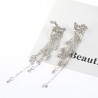 Classic long crystal earrings with stars streamlined