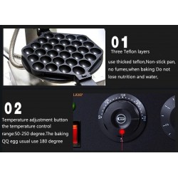 Electric bubble waffle maker - non-stick pan - 110V / 220V