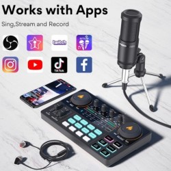 LITE AM200-S1 - all-in-one microphone - mixer kit - audio interface - with condenser microphone / earphones