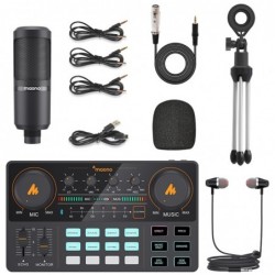 LITE AM200-S1 - all-in-one microphone - mixer kit - audio interface - with condenser microphone / earphones