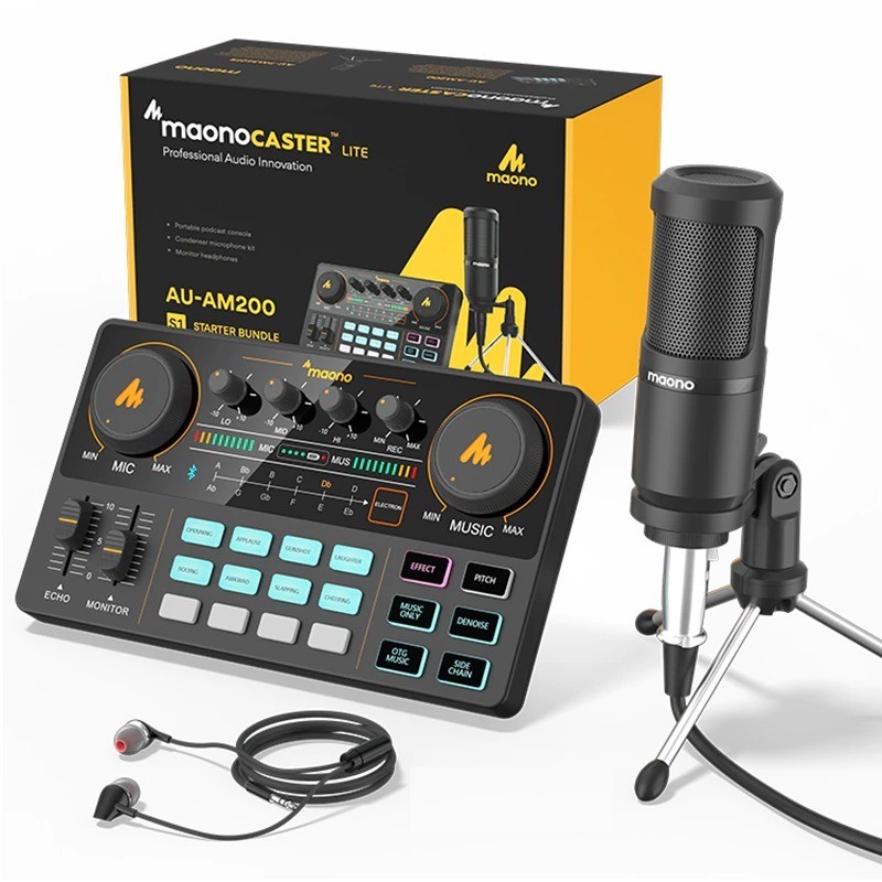 LITE AM200-S1 - all-in-one microphone - mixer kit - audio interface - with condenser microphone / earphones LITE AM200-S1 - all-in-one microphone - mixer kit - audio interface - with condenser microphone / earphones