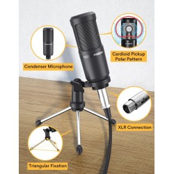 LITE AM200-S1 - all-in-one microphone - mixer kit - audio interface - with condenser microphone / earphones