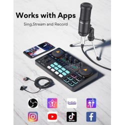 LITE AM200-S1 - all-in-one microphone - mixer kit - audio interface - with condenser microphone / earphones