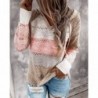 Multicolor hooded sweater - stitching pattern