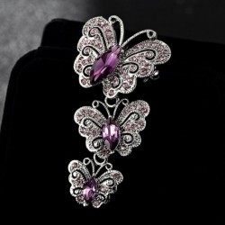 Vintage brooch with triple crystal butterfliesBrooches