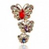 Vintage brooch with triple crystal butterfliesBrooches