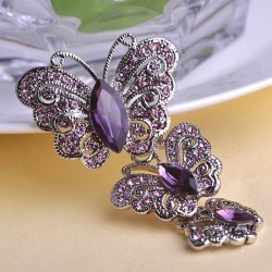 Vintage brooch with triple crystal butterfliesBrooches