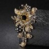 Elegant brooch with big crystal flowers