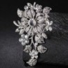 Elegant brooch with big crystal flowers