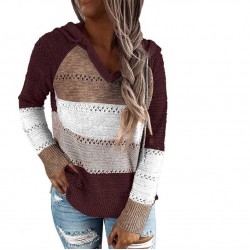 Multicolor hooded sweater - stitching pattern