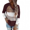 Multicolor hooded sweater - stitching pattern