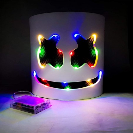 Marshmallow DJ helmet - luminous full face mask - with LED