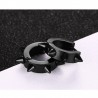 Hip Hop style small round earrings - with rivets - black / silver - unisexEarrings