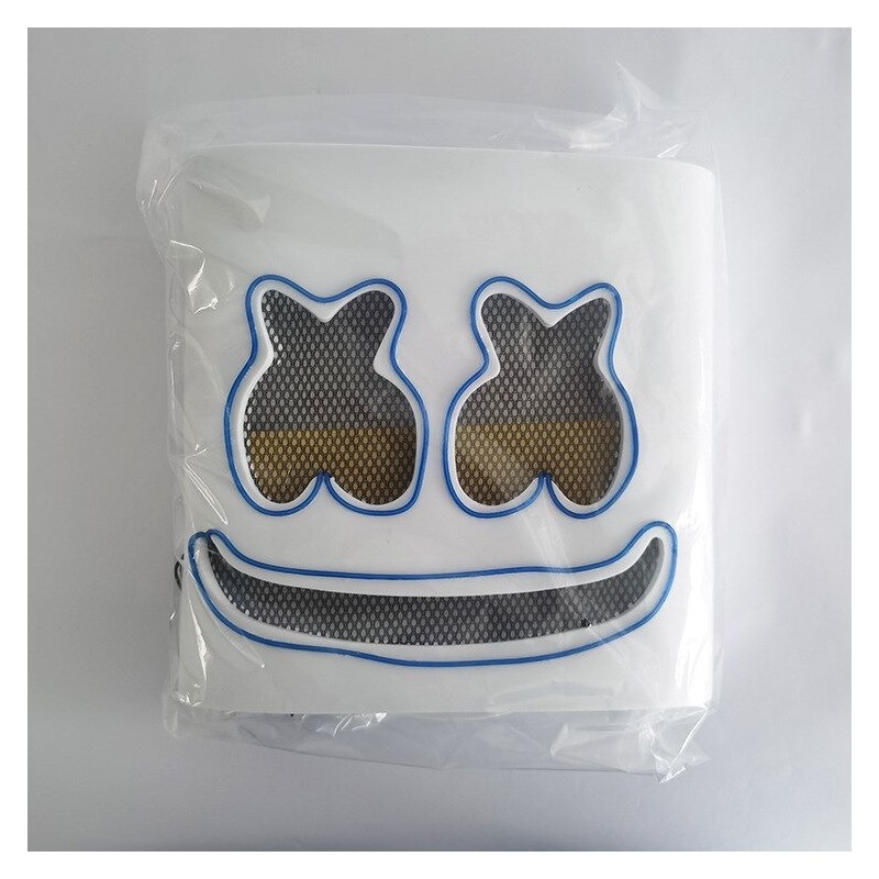 Marshmallow DJ helmet - luminous face mask - with LEDParty