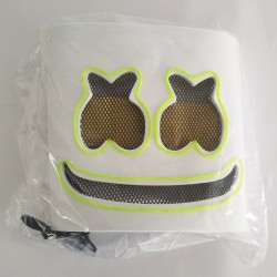 Marshmallow DJ helmet - luminous full face mask - with LED