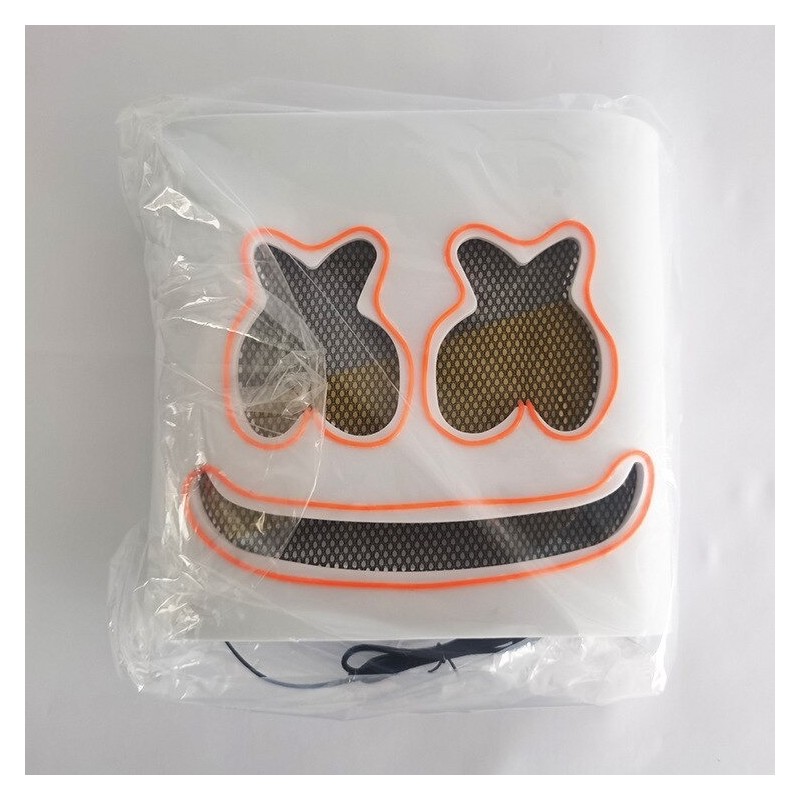 Marshmallow DJ helmet - luminous full face mask - with LED
