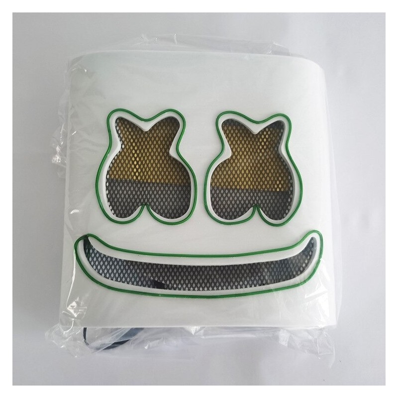 Marshmallow DJ helmet - luminous face mask - with LEDParty