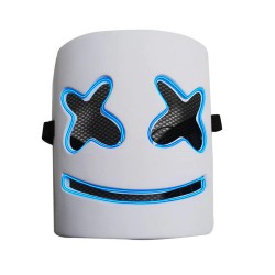 Marshmallow DJ helmet - luminous full face mask - with LED