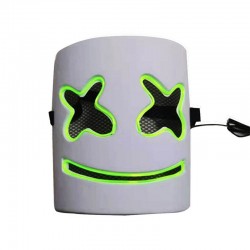 Marshmallow DJ helmet - luminous face mask - with LEDParty