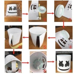 Marshmallow DJ helmet - luminous full face mask - with LED