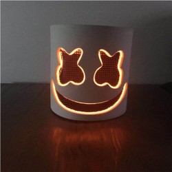Marshmallow DJ helmet - luminous full face mask - with LED