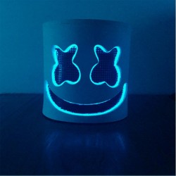 Marshmallow DJ helmet - luminous face mask - with LEDParty