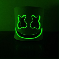 Marshmallow DJ helmet - luminous face mask - with LEDParty