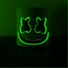 Marshmallow DJ helmet - luminous face mask - with LEDParty