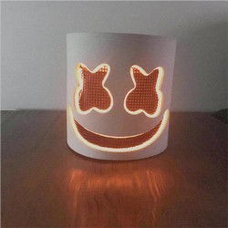 Marshmallow DJ helmet - luminous full face mask - with LED