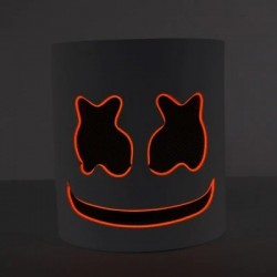 Marshmallow DJ helmet - luminous full face mask - with LED