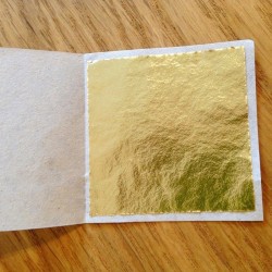 Folha de ouro brilhante - papel em folha - para dourar móveis / paredes / artesanato / decoração - 9 * 9 cm - 100 folhas