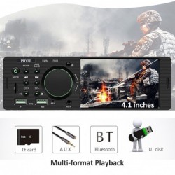 Bluetooth car radio - 4.1" - 1 DIN - TF - USB - ISO - MP5 player - touch screen - fast chargerDin 1