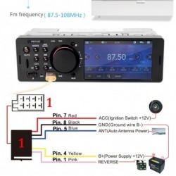 Bluetooth car radio - 4.1" - 1 DIN - TF - USB - ISO - MP5 player - touch screen - fast chargerDin 1