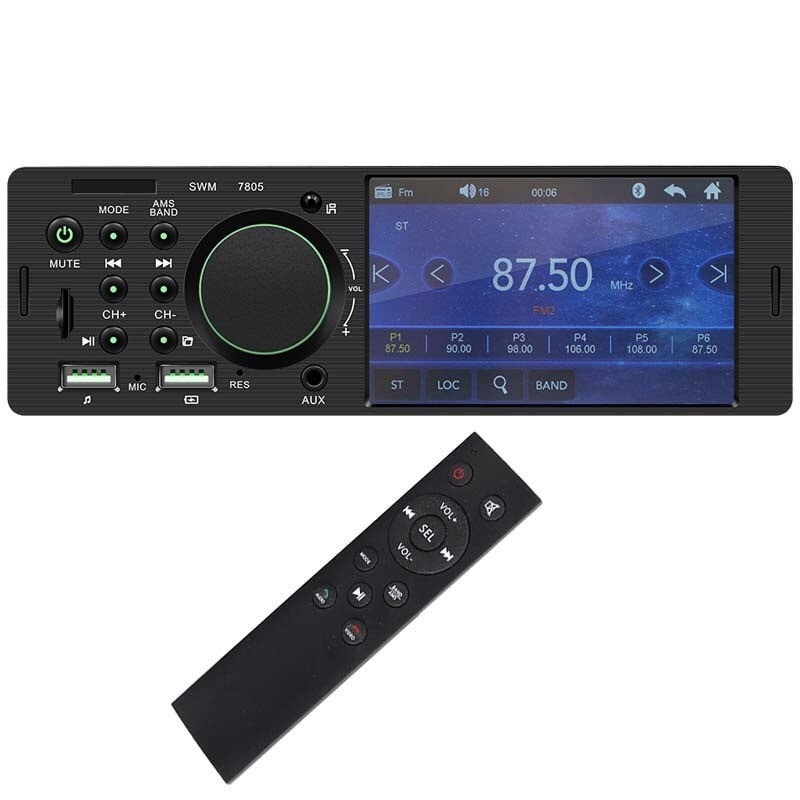 Bluetooth car radio - 4.1" - 1 DIN - TF - USB - ISO - MP5 player - touch screen - fast chargerDin 1 Bluetooth car radio - 4.1" - 1 DIN - TF - USB - ISO - MP5 player - touch screen - fast chargerDin 1