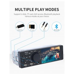 Bluetooth car radio - 4.1" - 1 DIN - TF - USB - ISO - MP5 player - touch screen - fast chargerDin 1