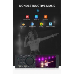 Bluetooth car radio - 4.1" - 1 DIN - TF - USB - ISO - MP5 player - touch screen - fast chargerDin 1