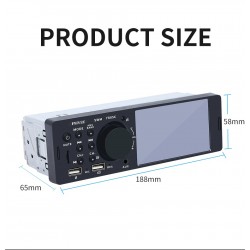 Bluetooth car radio - 4.1" - 1 DIN - TF - USB - ISO - MP5 player - touch screen - fast chargerDin 1
