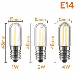 Mini lâmpada LED - regulável - COB - E12 / E14 - 1W / 2W / 4W - para geladeira - 2 peças