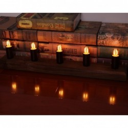 Vintage LED bulb - Edison tube - T22 - 2200K - E12 / E14 - 1W - dimmable - amber glass - 5 pieces