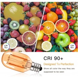 Vintage LED bulb - Edison tube - T22 - 2200K - E12 / E14 - 1W - dimmable - amber glass - 5 pieces