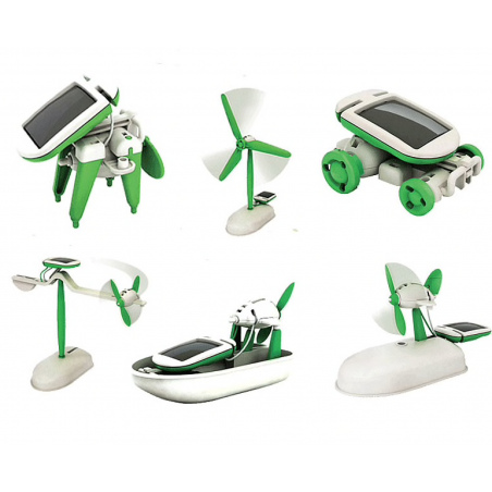 6 in 1 robot toys - educational kit - powered by solar