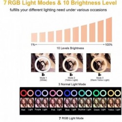 Selfie LED ring - RGB - dimmable fill light - with tripod - for photography / makeup / video