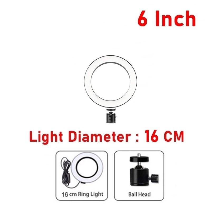 Anel de selfie LED - lâmpada de luz de preenchimento - com tripé - para maquiagem / vídeo / fotos - regulável