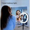 Anel de selfie LED - lâmpada de luz de preenchimento - com tripé - para maquiagem / vídeo / fotos - regulável