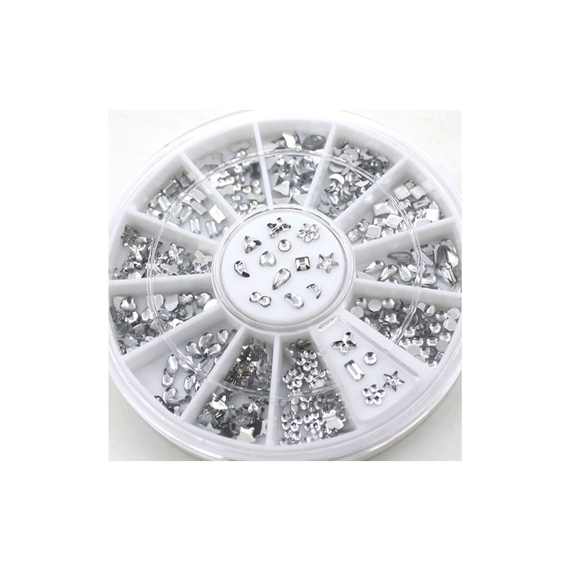 Transparent crystal nail art stickers - with case