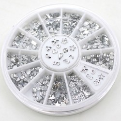 Transparent crystal nail art stickers - with case