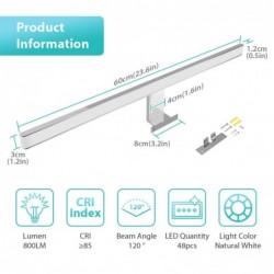 Mirror light - wall lamp - LED - waterproof - 10W - 800LM - 60cm