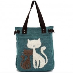 Classic canvas bag with printed cat